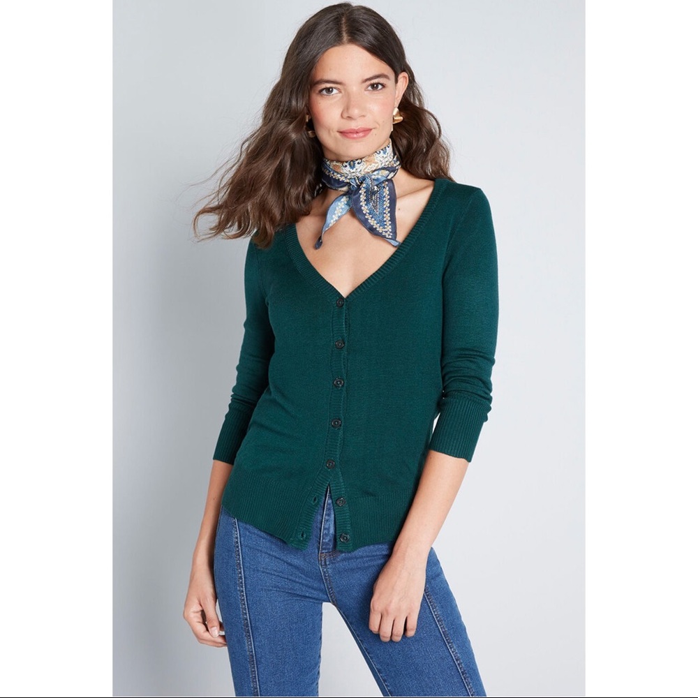 ModCloth cardigan in emerald green